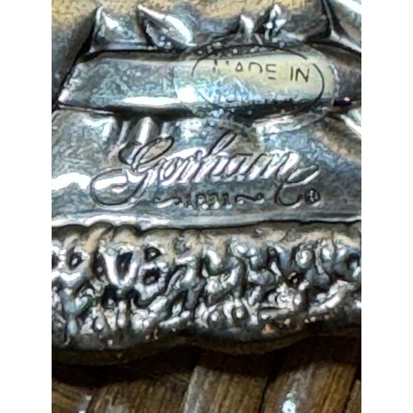 Vintage Gorham  Silver Santa Claus Christmas Ornament With Red Ribbon - Picture 4 of 5